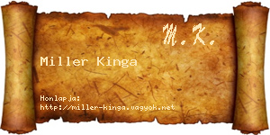 Miller Kinga névjegykártya